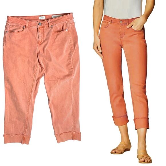 J. Jill Authentic Fit Cropped Petite Jeans sz 8P Light Orange Casual Coastal - Picture 1 of 11